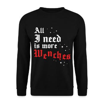 Faire Festival All I need is more Wenches - Unisex Sweatshirt - black - Front - Alina (178cm) & Michal (187cm)