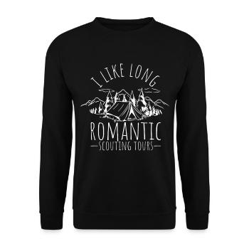 Scout Leader I like long Scouting Walks Girl Scout - Unisex Sweatshirt - black - Front - Alina (178cm) & Michal (187cm)
