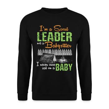Scout Leader not a Babysitter Girl Group Boy Scout - Unisex Sweatshirt - black - Front - Alina (178cm) & Michal (187cm)