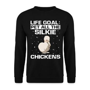 Silkie Chicken Owner Silkie Mom Pet Silkie Lover - Unisex Sweatshirt - black - Front - Alina (178cm) & Michal (187cm)