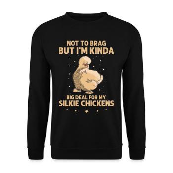 Silkie Chicken Lover Silkies Mom Mama Silkie Owner - Unisex Sweatshirt - black - Front - Alina (178cm) & Michal (187cm)