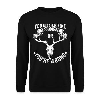 Taxidermiste Animaux morts Corps Vous avez tortTaxider - Sweat-shirt Unisexe - noir - Devant - Alina (178cm) & Michal (187cm)