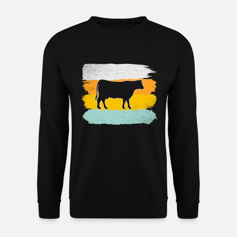 Kuh Retro - Unisex Pullover - Schwarz
