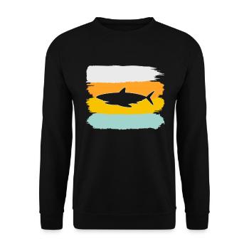 Requin rétro - Sweat-shirt Unisexe - noir - Devant - Alina (178cm) & Michal (187cm)