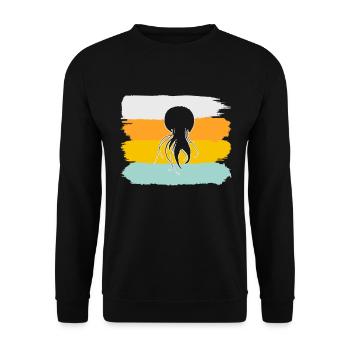 Jellyfish Retro - Unisex Sweatshirt - black - Front - Alina (178cm) & Michal (187cm)