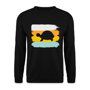 Turtle Retro - Unisex Sweatshirt - black - Front - Alina (178cm) & Michal (187cm)