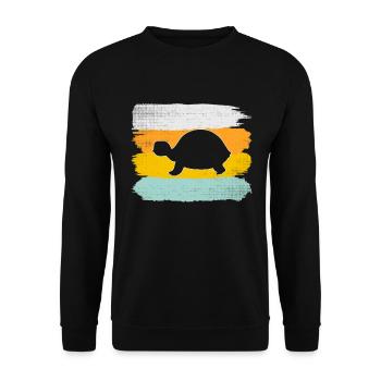 Turtle Retro - Unisex Sweatshirt - black - Front - Alina (178cm) & Michal (187cm)