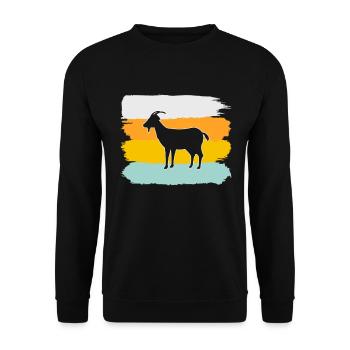 Chèvre Rétro - Sweat-shirt Unisexe - noir - Devant - Alina (178cm) & Michal (187cm)