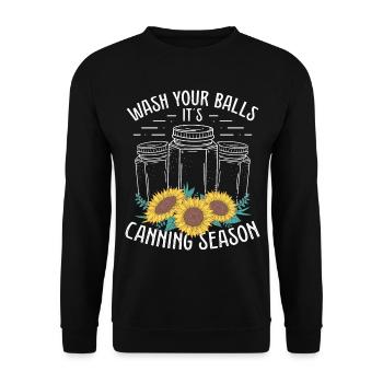 Homesteading Wash your Balls its Canning SeasonHom - Unisex Sweatshirt - black - Front - Alina (178cm) & Michal (187cm)