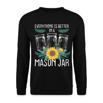 Canning Season better in a Mason Jar Homesteader - Unisex Sweatshirt - black - Front - Alina (178cm) & Michal (187cm)