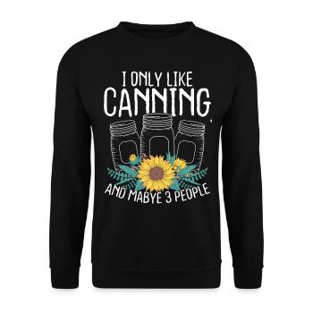 Homesteading I only like Canning maybe 3 People - Unisex Pullover - Schwarz - Vorne - Alina (178cm) & Michal (187cm)