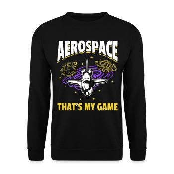 Aerospace That's My Game - Space Travel Space Ship - Unisex Sweatshirt - black - Front - Alina (178cm) & Michal (187cm)