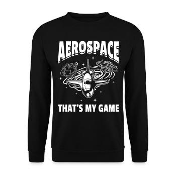 Aerospace That's My Game - Aerospace Space Ship - Unisex Sweatshirt - black - Front - Alina (178cm) & Michal (187cm)
