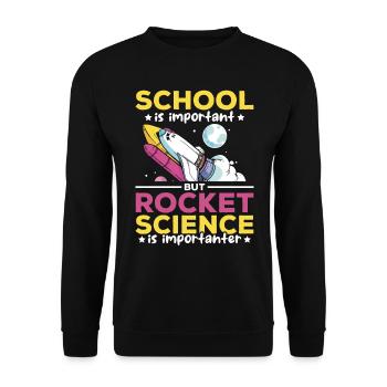 Space Exploration Space Travel Spaceship Rocket Sc - Unisex Sweatshirt - black - Front - Alina (178cm) & Michal (187cm)