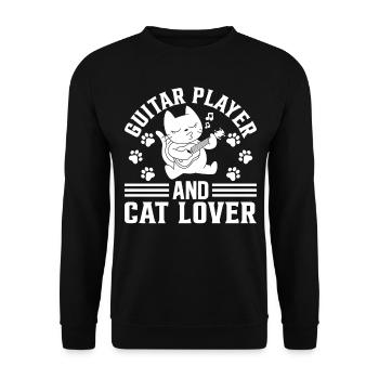Guitariste et amoureux des chats - Guitariste Guitare Pla - Sweat-shirt Unisexe - noir - Devant - Alina (178cm) & Michal (187cm)