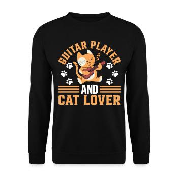 Guitarist Guitar Player - Guitar Player And Cat Lo - Unisex Sweatshirt - black - Front - Alina (178cm) & Michal (187cm)