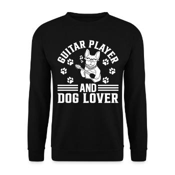 Guitariste et Dog Lover - Guitariste Guitare Pla - Sweat-shirt Unisexe - noir - Devant - Alina (178cm) & Michal (187cm)
