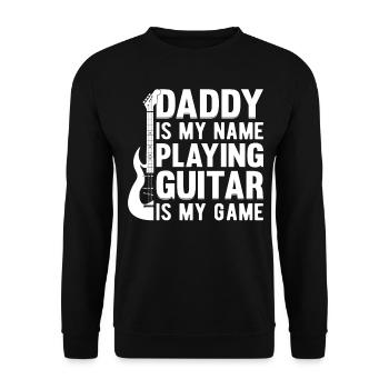 Papa Guitariste Papa est mon nom Jouer de la guitare est - Sweat-shirt Unisexe - noir - Devant - Alina (178cm) & Michal (187cm)