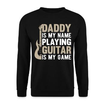Papa est mon nom Jouer de la guitare est mon jeu - Guita - Sweat-shirt Unisexe - noir - Devant - Alina (178cm) & Michal (187cm)