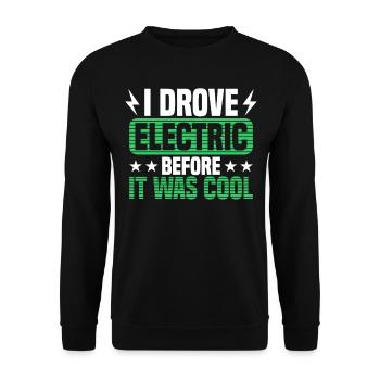 EV Charger Drove Electronic Vehicles Before It Was - Unisex Sweatshirt - black - Front - Alina (178cm) & Michal (187cm)