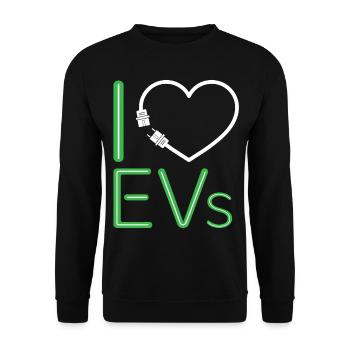 I Charge Electric Vehicle For Electric Car Fans - Unisex Pullover - Schwarz - Vorne - Alina (178cm) & Michal (187cm)