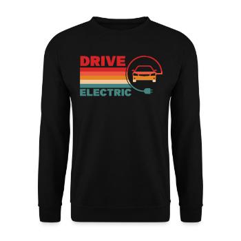 Retro Drive Electric For Electric Car User - Unisex Pullover - Schwarz - Vorne - Alina (178cm) & Michal (187cm)