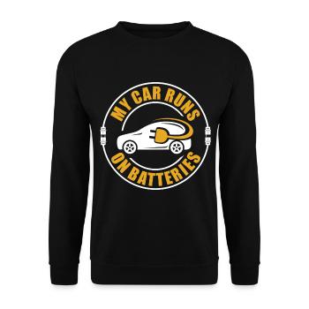 Drôle d’attente que ma voiture se charge pour Electric Ca - Sweat-shirt Unisexe - noir - Devant - Alina (178cm) & Michal (187cm)