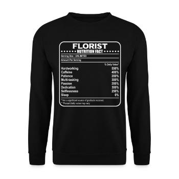 Funny Florist Valeur nutritive pour fleuriste - Sweat-shirt Unisexe - noir - Devant - Alina (178cm) & Michal (187cm)