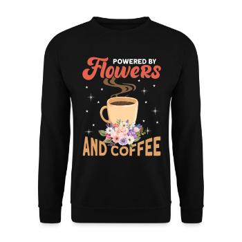 Powered by Flowers and Coffee For Florist - Unisex Sweatshirt - black - Front - Alina (178cm) & Michal (187cm)