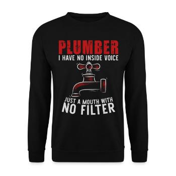 Plumbing Plumber Vintage Plumber I - Unisex Pullover - Schwarz - Vorne - Alina (178cm) & Michal (187cm)