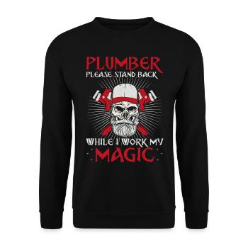 Plombier Plombier Plombier Vintage Plombier - Sweat-shirt Unisexe - noir - Devant - Alina (178cm) & Michal (187cm)