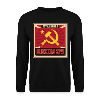 Funny Russian Spy USSR Soviet Union Russia Hammer - Unisex Pullover - Schwarz - Vorne - Alina (178cm) & Michal (187cm)