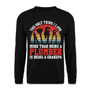Plumbing Plumber Grandpa Vintage - Unisex Sweatshirt - black - Front - Alina (178cm) & Michal (187cm)