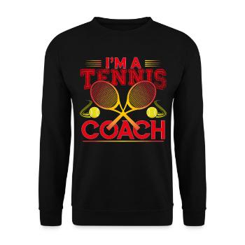 Entraineur Tennis Cadeau coach Tennis Le Meilleur - Sweat-shirt Unisexe - noir - Devant - Alina (178cm) & Michal (187cm)