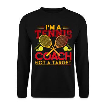 coach de Tennis Cadeau coach Tennis Le Meilleur ! - Sweat-shirt Unisexe - noir - Devant - Alina (178cm) & Michal (187cm)