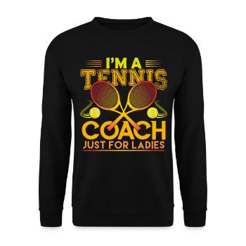 coach de Tennis Cadeau coach Tennis Le Meilleur! - Sweat-shirt Unisexe - noir - Devant - Alina (178cm) & Michal (187cm)