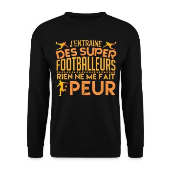 Football coach Cadeau coach Football Foot coach ! - Sweat-shirt Unisexe - noir - Devant - Alina (178cm) & Michal (187cm)