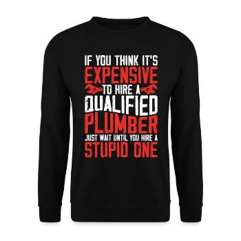 Plombier de plomberie vintage si vous - Sweat-shirt Unisexe - noir - Devant - Alina (178cm) & Michal (187cm)