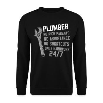 Plombier Plombier Plombier Vintage Plombier - Sweat-shirt Unisexe - noir - Devant - Alina (178cm) & Michal (187cm)