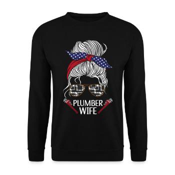 Plomberie Plombier Femme Lunettes de soleil - Sweat-shirt Unisexe - noir - Devant - Alina (178cm) & Michal (187cm)