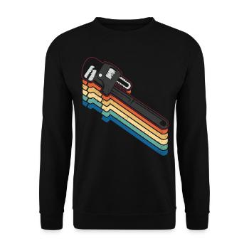 Plumbing Plumber Pipe Wrench - Unisex Sweatshirt - black - Front - Alina (178cm) & Michal (187cm)