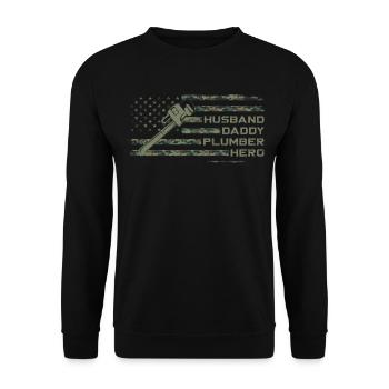 Plumbing Plumber Dad Vintage - Unisex Sweatshirt - black - Front - Alina (178cm) & Michal (187cm)