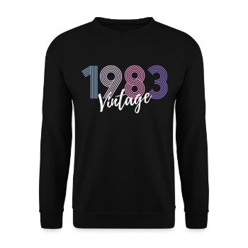 40 ans né en 1983 rétro 40e anniversaire - Sweat-shirt Unisexe - noir - Devant - Alina (178cm) & Michal (187cm)