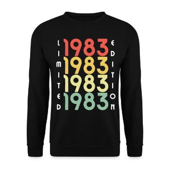 40 ans né en 1983 rétro 40e anniversaire - Sweat-shirt Unisexe - noir - Devant - Alina (178cm) & Michal (187cm)