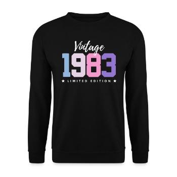 40 ans né en 1983 rétro 40e anniversaire - Sweat-shirt Unisexe - noir - Devant - Alina (178cm) & Michal (187cm)