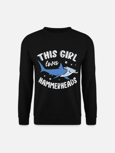 Cette fille aime les requins-marteaux biologiste marin - Sweat-shirt Unisexe - noir