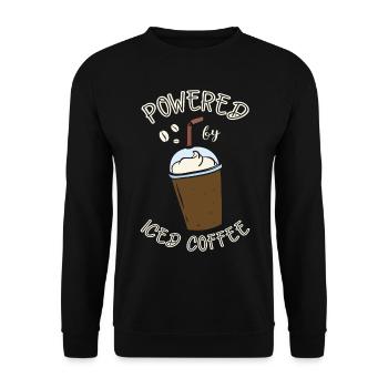 Presented by Iced Coffee Lover Caffeine Drinker - Unisex Sweatshirt - black - Front - Alina (178cm) & Michal (187cm)