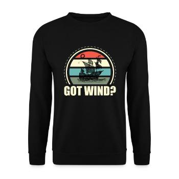 Got Wind Ocean Boating Nautical Sailor - Unisex Sweatshirt - black - Front - Alina (178cm) & Michal (187cm)