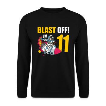 Je suis 11 Astronaut Lover Spaceship Happy - Sweat-shirt Unisexe - noir - Devant - Alina (178cm) & Michal (187cm)