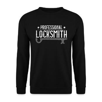 Professional locksmith locksmith - Unisex Sweatshirt - black - Front - Alina (178cm) & Michal (187cm)
